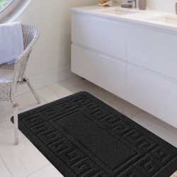 Komplet łazienkowy Monti ETHNIC czarny z wycięciem pod WC antypoślizgowy