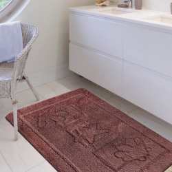 Komplet łazienkowy Monti MARIT brązowy z wycięciem pod WC antypoślizgowy