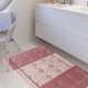 Komplet łazienkowy Monti EDREM różowy z wycięciem pod WC antypoślizgowy