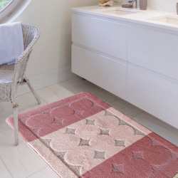 Komplet łazienkowy Monti EDREM różowy z wycięciem pod WC antypoślizgowy