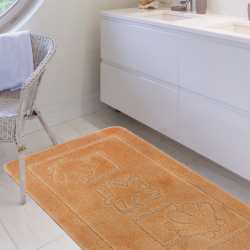 Komplet łazienkowy Monti MARIT pomarańczowy z wycięciem pod WC antypoślizgowy