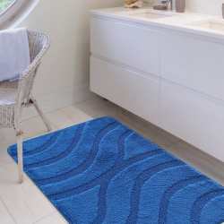 Komplet łazienkowy Monti SYMFONY niebieski z wycięciem pod WC antypoślizgowy