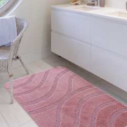 Komplet łazienkowy Monti SYMFONY różowy z wycięciem pod WC antypoślizgowy