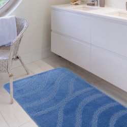 Komplet łazienkowy Monti SYMFONY niebieski z wycięciem pod WC antypoślizgowy