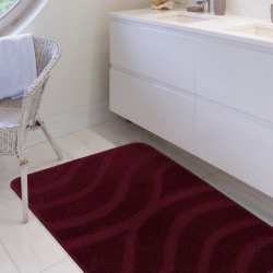 Komplet łazienkowy Monti SYMFONY burgundowy z wycięciem pod WC antypoślizgowy