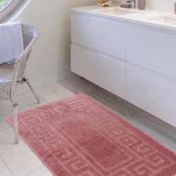 Komplet łazienkowy Monti ETHNIC różowy z wycięciem pod WC antypoślizgowy