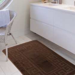 Komplet łazienkowy Monti ETHNIC czekoladowy z wycięciem pod WC antypoślizgowy