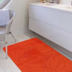 Komplet łazienkowy Monti FLORY pomarańczowy z wycięciem pod WC antypoślizgowy