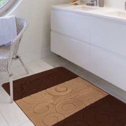 Komplet łazienkowy Monti XL SILE brązowy z wycięciem pod WC antypoślizgowy
