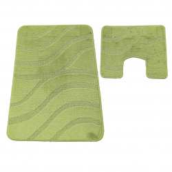 Komplet łazienkowy Monti SYMFONY zielony z wycięciem pod WC antypoślizgowy