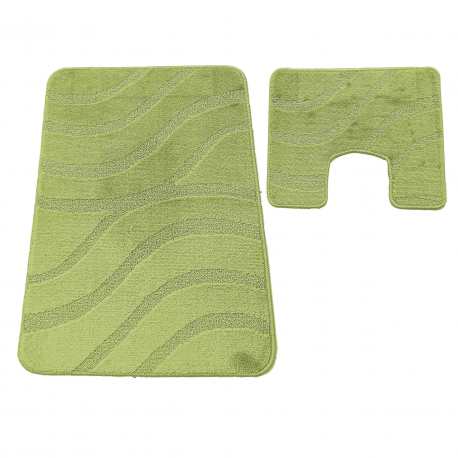 Komplet łazienkowy Monti SYMFONY zielony z wycięciem pod WC antypoślizgowy