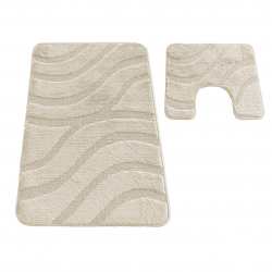 Komplet łazienkowy Monti SYMFONY kremowy z wycięciem pod WC antypoślizgowy