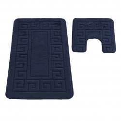 Komplet łazienkowy Monti ETHNIC granatowy z wycięciem pod WC antypoślizgowy