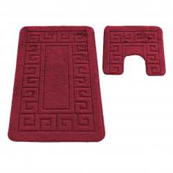 Komplet łazienkowy Monti ETHNIC bordowy z wycięciem pod WC antypoślizgowy