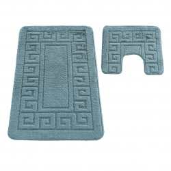 Komplet łazienkowy Monti ETHNIC petrol - turkusowy z wycięciem pod WC antypoślizgowy