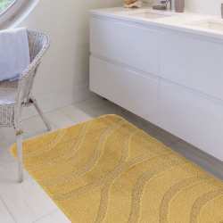 Komplet łazienkowy Monti SYMFONY musztardowy żółty z wycięciem pod WC antypoślizgowy