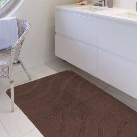 Komplet łazienkowy Monti SYMFONY czekoladowy brązowy z wycięciem pod WC antypoślizgowy