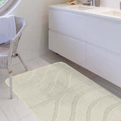 Komplet łazienkowy Monti SYMFONY kremowy z wycięciem pod WC antypoślizgowy