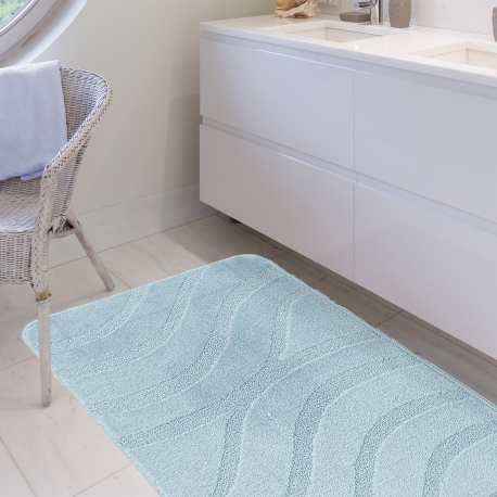 Komplet łazienkowy Monti SYMFONY błękitny - baby blue z wycięciem pod WC antypoślizgowy