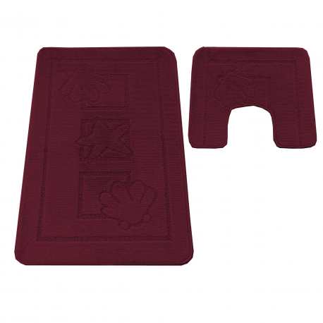 Komplet łazienkowy Monti MARIT lawendowy z wycięciem pod WC antypoślizgowy