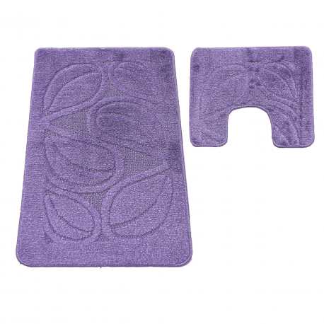 Komplet łazienkowy Monti FLORY lawendowy z wycięciem pod WC antypoślizgowy