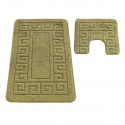 Komplet łazienkowy Monti ETHNIC khaki z wycięciem pod WC antypoślizgowy