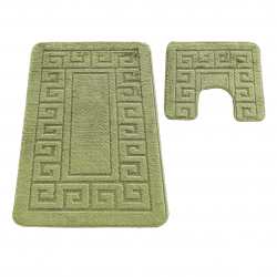 Komplet łazienkowy Monti ETHNIC zielony z wycięciem pod WC antypoślizgowy