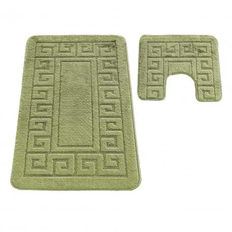 Komplet łazienkowy Monti ETHNIC zielony z wycięciem pod WC antypoślizgowy