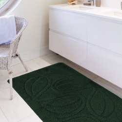 Komplet łazienkowy Monti FLORY butelkowa zieleń z wycięciem pod WC antypoślizgowy