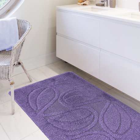 Komplet łazienkowy Monti FLORY lawendowy z wycięciem pod WC antypoślizgowy