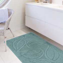 Komplet łazienkowy Monti FLORY jasny niebieski z wycięciem pod WC antypoślizgowy