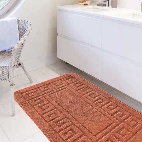 Komplet łazienkowy Monti ETHNIC pomarańczowy z wycięciem pod WC antypoślizgowy