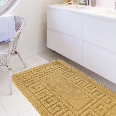 Komplet łazienkowy Monti ETHNIC musztardowy z wycięciem pod WC antypoślizgowy