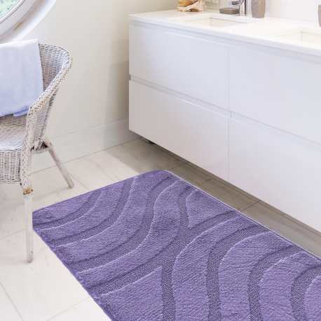 Komplet łazienkowy Monti SYMFONY lawendowy z wycięciem pod WC antypoślizgowy