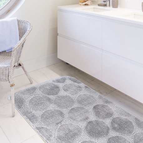 Komplet łazienkowy Monti GLOBE szary z wycięciem pod WC antypoślizgowy