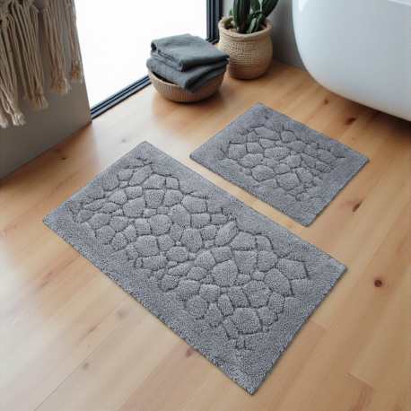 Dywaniki łazienkowe komplet Madryt 10 szary kamienie