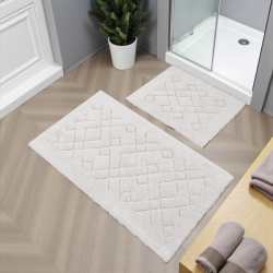 Dywaniki łazienkowe komplet Madryt 12 ecru aztek