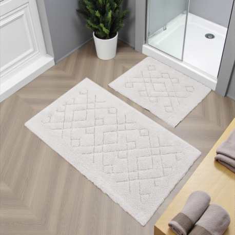 Dywaniki łazienkowe komplet Madryt 12 ecru aztek