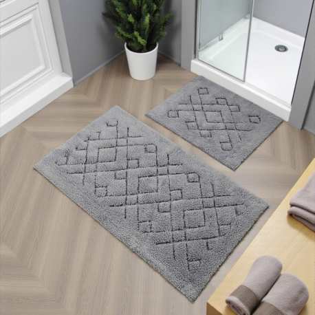 Dywaniki łazienkowe komplet Madryt 12 szary aztek