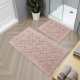 Dywaniki łazienkowe komplet Madryt 12 pudrowy różowy aztek