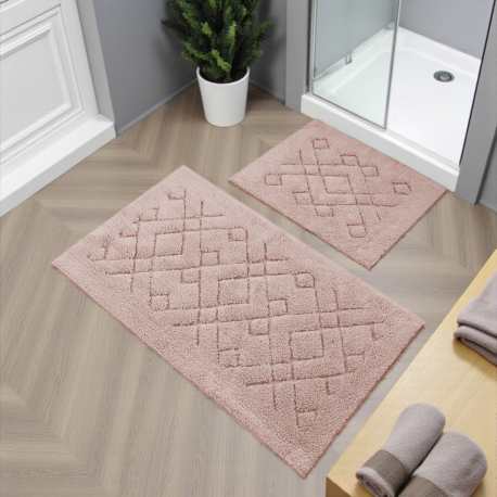 Dywaniki łazienkowe komplet Madryt 12 pudrowy różowy aztek