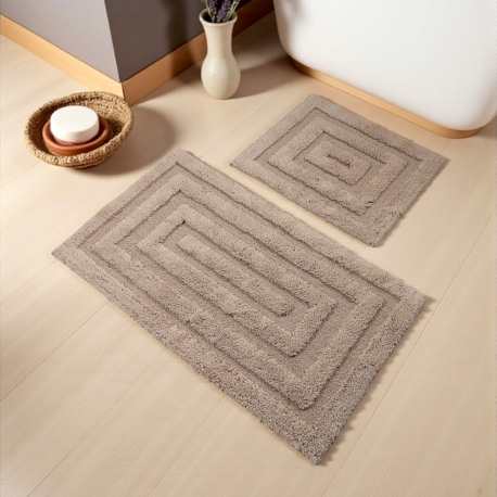 Dywaniki łazienkowe komplet Madryt 13 beżowy labirynt