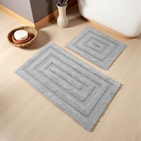 Dywaniki łazienkowe komplet Madryt 13 szary labirynt