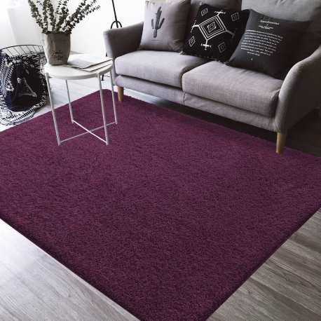 Dywan Alpaca typu shaggy burgundowy miękki puszysty