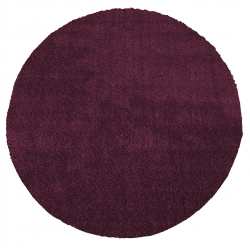 Dywan Alpaca typu shaggy koło - burgundowy miękki puszysty