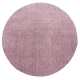 Dywan Alpaca typu shaggy koło - pudrowy róż miękki puszysty