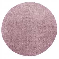 Dywan Alpaca typu shaggy koło - pudrowy róż miękki puszysty