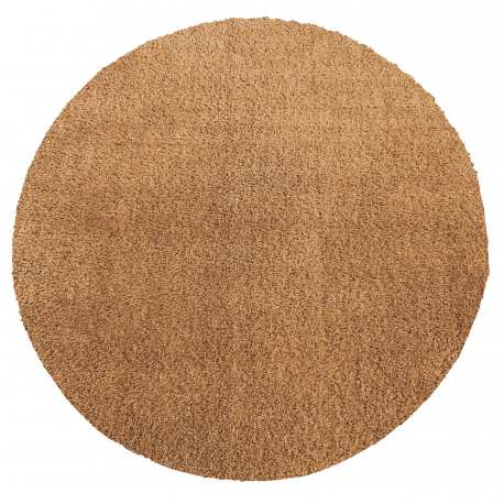 Dywan Alpaca typu shaggy koło - brązowy miękki puszysty