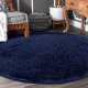 Dywan Alpaca typu shaggy koło - granatowy miękki puszysty