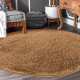 Dywan Alpaca typu shaggy koło - brązowy miękki puszysty
